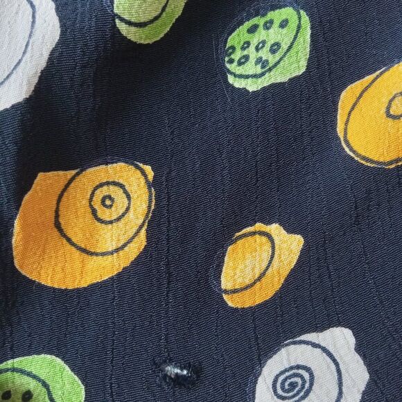 Vintage Mosaic Woman Black & Multicolor Fruit Print Plus Size Midi Length Skirt - Picture 11 of 12